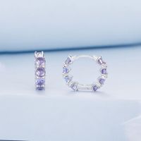 1 Pair Classical Vintage Style Round Square Inlay Sterling Silver Zircon Ear Cuffs main image 6