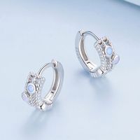 1 Pair Classical Vintage Style Round Square Inlay Sterling Silver Zircon Ear Cuffs main image 4