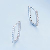 1 Pair Classical Vintage Style Round Square Inlay Sterling Silver Zircon Ear Cuffs main image 3