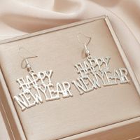 1 Pair Modern Style Letter Plating Zinc Alloy Gold Plated Drop Earrings main image 5