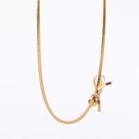 201 Stainless Steel Titanium Steel Gold Plated Elegant Streetwear Plating Bow Knot Necklace sku image 8