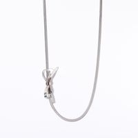 201 Stainless Steel Titanium Steel Gold Plated Elegant Streetwear Plating Bow Knot Necklace sku image 6