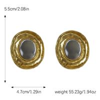 1 Pair Vintage Style Commute Oval Plating Alloy Gold Plated Silver Plated Ear Studs main image 5
