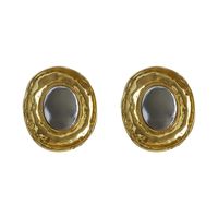1 Pair Vintage Style Commute Oval Plating Alloy Gold Plated Silver Plated Ear Studs main image 2