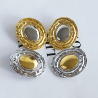1 Pair Vintage Style Commute Oval Plating Alloy Gold Plated Silver Plated Ear Studs main image 1