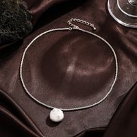 Retro Round Copper 18k Gold Plated Silver Plated Freshwater Pearl Pendant Necklace In Bulk main image 5