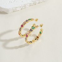 1 Pair Simple Style Round Plating Inlay Copper Zircon 14k Gold Plated White Gold Plated Earrings main image 9