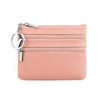 Unisex Solid Color Leather Zipper Coin Purses sku image 8
