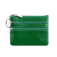 Unisex Solid Color Leather Zipper Coin Purses sku image 5