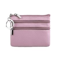 Unisex Solid Color Leather Zipper Coin Purses sku image 10