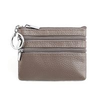 Unisex Solid Color Leather Zipper Coin Purses sku image 7