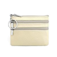 Unisex Solid Color Leather Zipper Coin Purses sku image 6