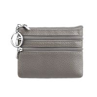 Unisex Solid Color Leather Zipper Coin Purses sku image 4