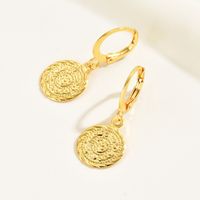 1 Pair Casual Classic Style Coin Plating Copper 18k Gold Plated Drop Earrings main image 3