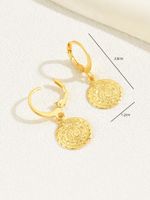 1 Pair Casual Classic Style Coin Plating Copper 18k Gold Plated Drop Earrings main image 2
