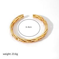 Simple Style Streetwear Solid Color Copper Twist Plating Metal 18k Gold Plated Cuff Bracelets sku image 1