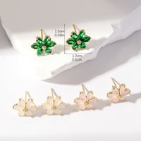 3 Pairs Korean Style Flower Plating Inlay Copper Zircon Gold Plated Ear Studs main image 5