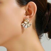 Wholesale Jewelry Elegant Simple Style Geometric Round Alloy Rhinestones Zircon Layered Plating Inlay Ear Studs main image 3