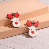 1 Pair Cute Sweet Artistic Santa Claus Tree Snowman Stainless Steel Wood Drop Earrings main image 2