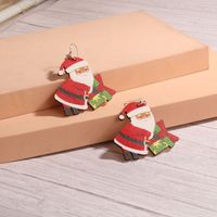 1 Pair Cute Sweet Artistic Santa Claus Tree Snowman Stainless Steel Wood Drop Earrings main image 8