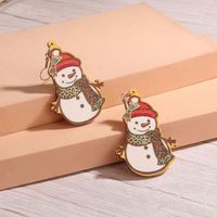 1 Pair Cute Sweet Artistic Santa Claus Tree Snowman Stainless Steel Wood Drop Earrings main image 1