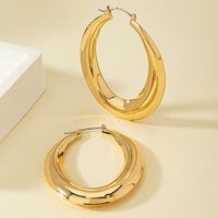 1 Pair Retro Modern Style Round Plating Hollow Out Alloy 14k Gold Plated Earrings main image 3
