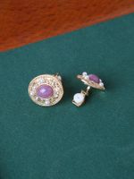 1 Pair Ig Style Retro Oval Inlay Zinc Alloy Artificial Gemstones Rhinestones Pearl Ear Cuffs main image 2