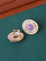 1 Pair Ig Style Retro Oval Inlay Zinc Alloy Artificial Gemstones Rhinestones Pearl Ear Cuffs main image 6