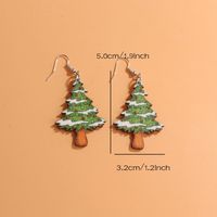 1 Pair Cute Sweet Artistic Santa Claus Tree Snowman Stainless Steel Wood Drop Earrings sku image 5