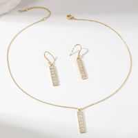 Simple Style Classic Style Rectangle Copper Plating Inlay Zircon Gold Plated Earrings Necklace main image 3