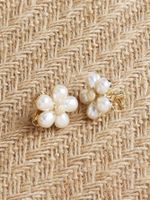 1 Pair Ig Style French Style Flower Inlay Zinc Alloy Pearl Ear Cuffs main image 2