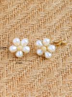 1 Pair Ig Style French Style Flower Inlay Zinc Alloy Pearl Ear Cuffs main image 4