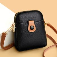 Women's Leather Solid Color Basic Square Magnetic Buckle Shoulder Bag Phone Wallets Crossbody Bag main image 1