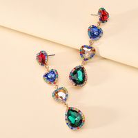 Wholesale Jewelry Romantic Sweet Heart Shape Zinc Alloy Glass Plating Inlay Drop Earrings sku image 1