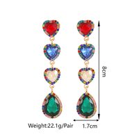 Wholesale Jewelry Romantic Sweet Heart Shape Zinc Alloy Glass Plating Inlay Drop Earrings main image 6