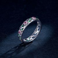 Casual Streetwear Flower Sterling Silver Inlay Zircon Rings main image 4