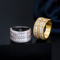 Elegant Shiny Geometric Copper Plating Inlay Zircon Rose Gold Plated White Gold Plated Rhodium Plated Rings main image 7