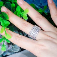 Elegant Shiny Geometric Copper Plating Inlay Zircon Rose Gold Plated White Gold Plated Rhodium Plated Rings main image 3