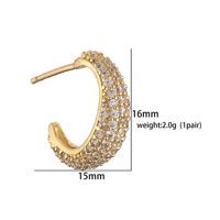 1 Pair Elegant Shiny C Shape Plating Inlay Copper Zircon 18k Gold Plated Earrings Ear Studs main image 3