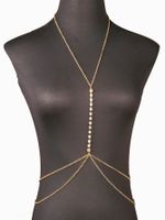 Ig Style Simple Style Solid Color Zinc Alloy Inlay Rhinestones Women's Body Chain main image 1