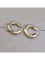 1 Pair Ig Style Simple Style C Shape Solid Color Zinc Alloy Ear Cuffs main image 3