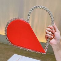 Women's All Seasons Pu Leather Heart Shape Elegant Cute Heart-shaped Zipper Clutch Bag sku image 2
