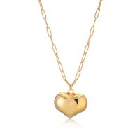Casual Vintage Style Simple Style Heart Shape Copper 18k Gold Plated Earrings Necklace In Bulk main image 6