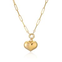 Casual Vintage Style Simple Style Heart Shape Copper 18k Gold Plated Earrings Necklace In Bulk main image 7