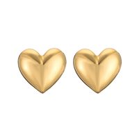 Casual Vintage Style Simple Style Heart Shape Copper 18k Gold Plated Earrings Necklace In Bulk sku image 1