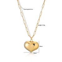 Casual Vintage Style Simple Style Heart Shape Copper 18k Gold Plated Earrings Necklace In Bulk main image 3