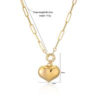 Casual Vintage Style Simple Style Heart Shape Copper 18k Gold Plated Earrings Necklace In Bulk main image 4