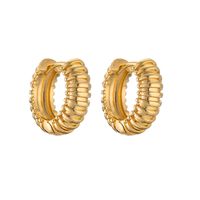 1 Pair Casual Vintage Style Simple Style U Shape V Shape Twist Plating Copper 18k Gold Plated Earrings Ear Studs sku image 1