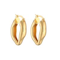 1 Pair Casual Vintage Style Simple Style U Shape V Shape Twist Plating Copper 18k Gold Plated Earrings Ear Studs sku image 5