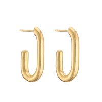 1 Pair Casual Vintage Style Simple Style U Shape V Shape Twist Plating Copper 18k Gold Plated Earrings Ear Studs sku image 3